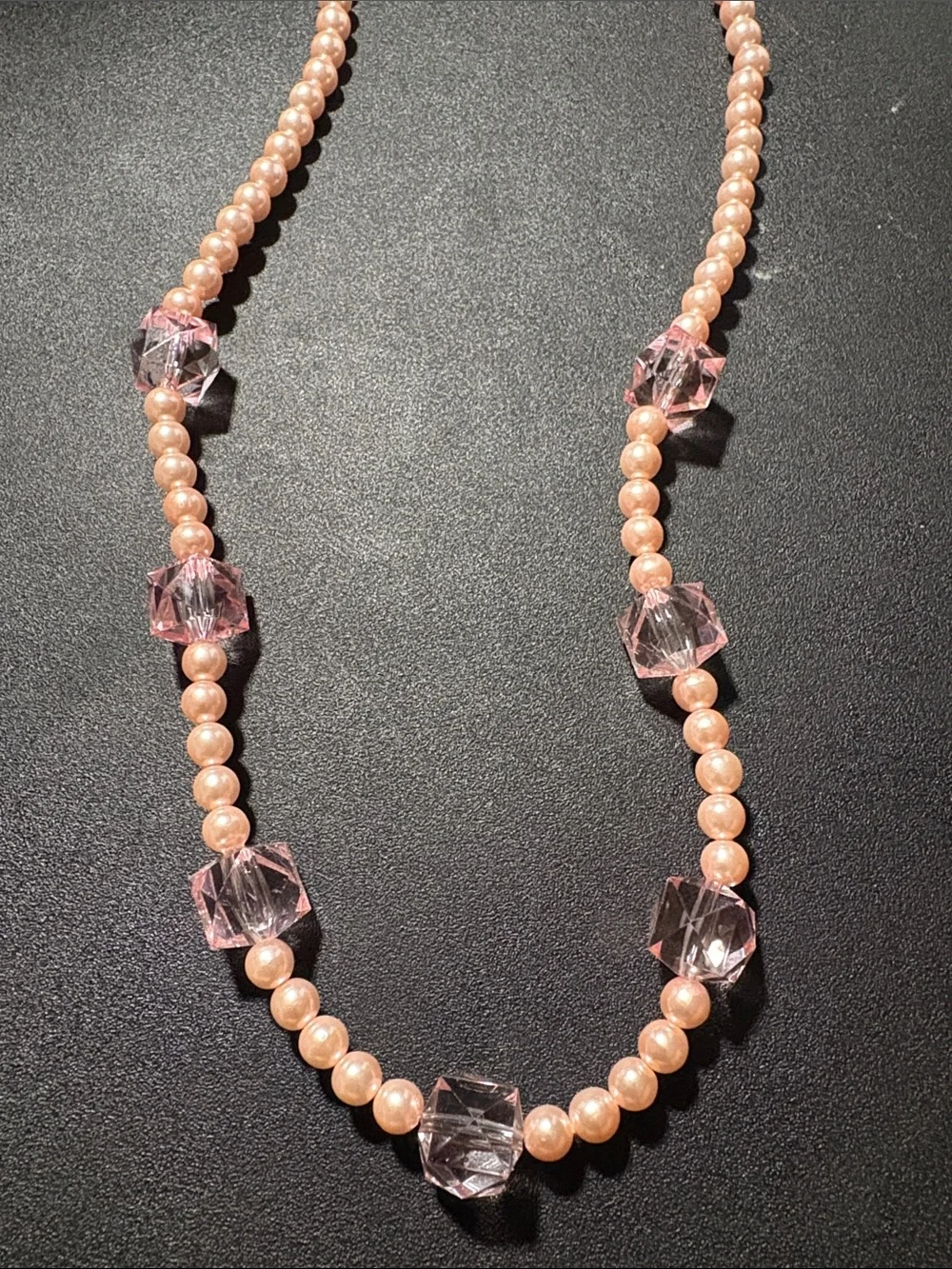 Classic Pink Beaded Necklace - Unbranded